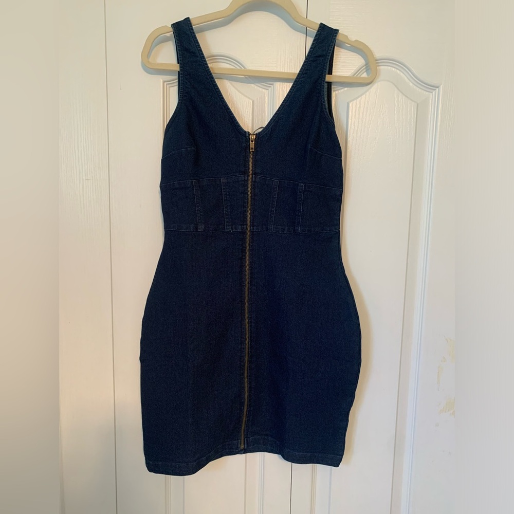 Derek Heart Blue Bodycon Mini Dress V-Neck Sleeveless